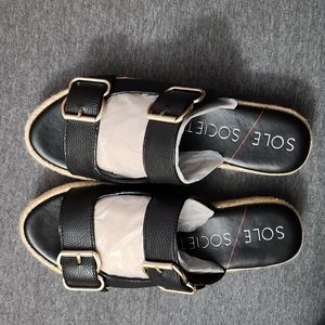 Sole Society Black leather sandals size 7